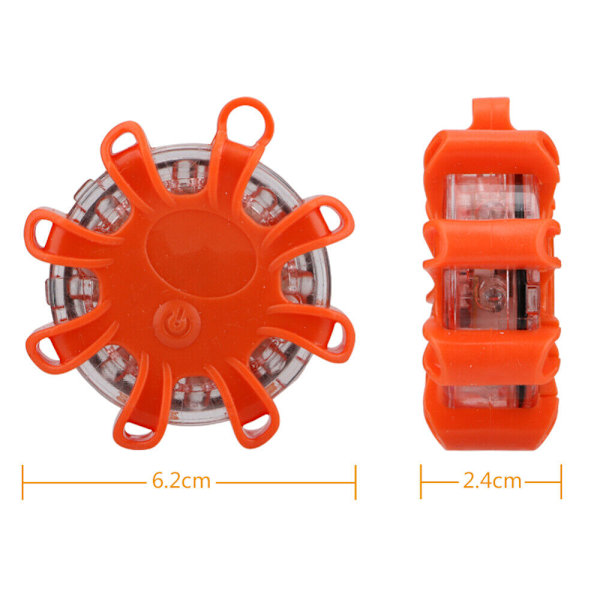 4 stk. 8 LED-blinklys, advarselsblinklys til vejs, sikkerhed, nødsituation