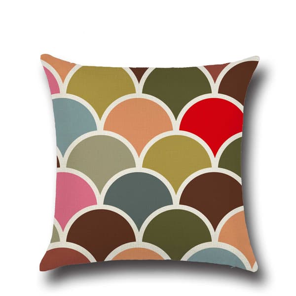 4-pack, 45x45cm, Kuddfodral Växtblad Geometrisk Mönster