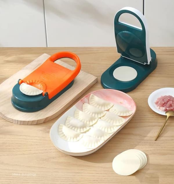 (Oransje) Ravioli Maker Modell, 2 i 1 Dumpling Mold Maker, Tortilla Press Maker, Håndholdt Dumpling Wrapper Mold, Ravioli Maker Gadget.