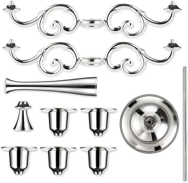 Sølv Candelabra Lysestake 5 Arm Lysestaker 27cm Høy T