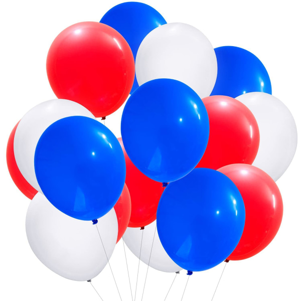 30 st, Latexballonger 12 tum Röda vita blå ballonger för fest
