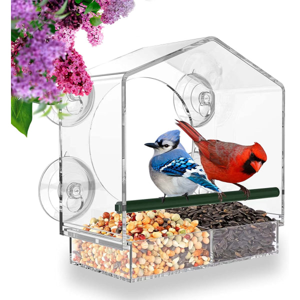 Outdoor Hanging Bird Feeder - 21.5*20.5*10cm Large Capacity Wate