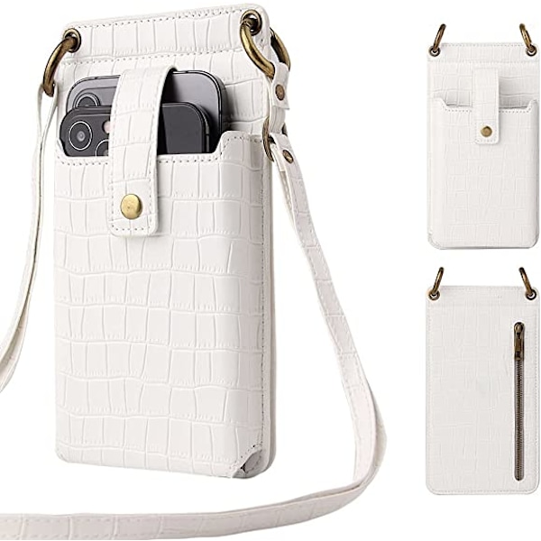 Lättviktig crossbody-telefonväska för kvinnor krokodilmönster en-