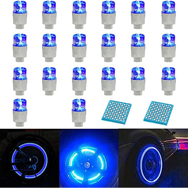 20 st LED-ventillampor för cykelhjul, LED-blinkande ventilhattar för däck