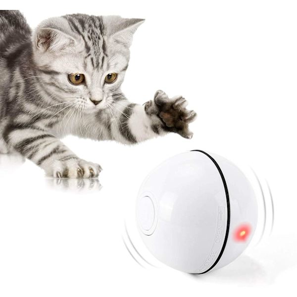 Katt leksak, leksaksboll med LED-ljus, 360 graders automatisk rotation