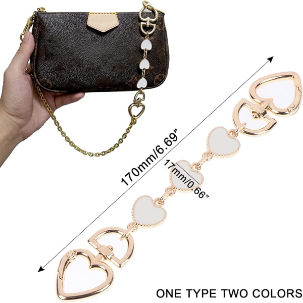 2 stykker (svart og hvit) Bag Extender Chain Strap, MaehSab Cute