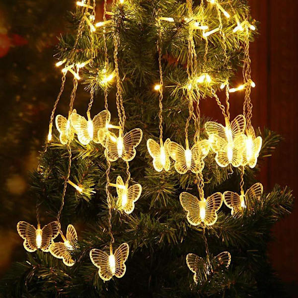 4m Butterfly Ice Strip Curtain Light Christmas Light String Net