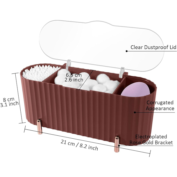 Rød - Bomullsdottdispenser, Bomullsdottdispenser, Bomullsdottdispenser, Bomullsdottoppbevaring, Bomullsdottholder, Sminkefjerner for bomullsdotter og svamper