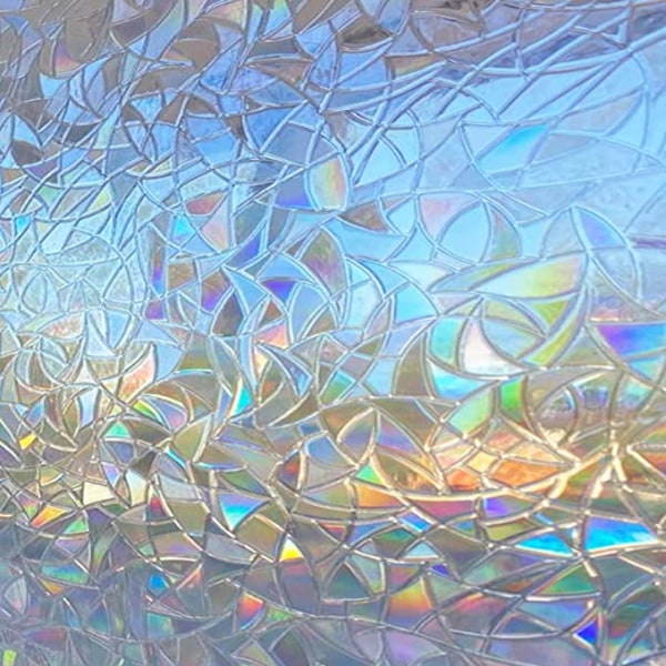 Ikkunakalvo 44,5*200 cm Anti-UV 3D Rainbow Effect -lasi-ikkuna F