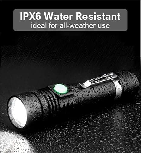 2 LED-taskulamppua ladattava, taskulamppu super kirkas USB rech