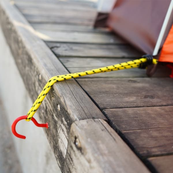 Bungee-snöre med krok - 6-pack - Hållbart bungee-snöre för camping