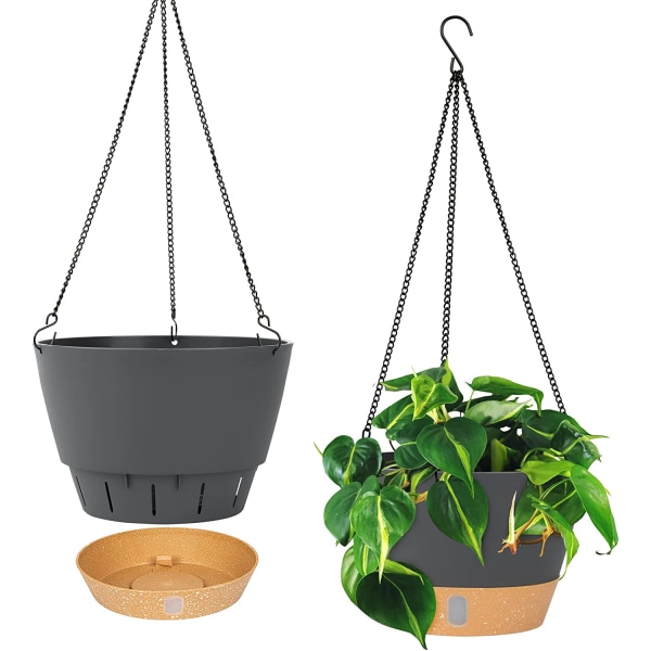 2 pakke hængende plantekasser, 25,4 cm indendørs udendørs hængeplante