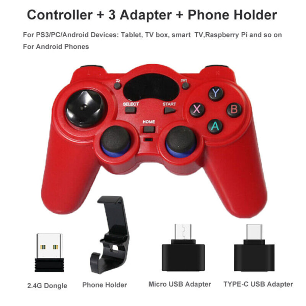 PS3 PC TV Box Android 2.4G langattomalle peliohjaimelle Joystick Gam