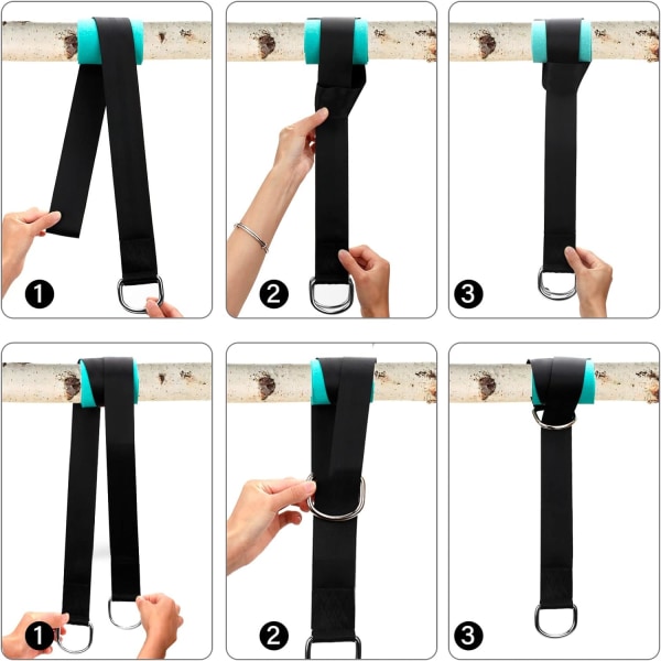 Hengekøye Stropp, Hengekøye Stropp 2x150CM med 2 D-Hook Karabiner