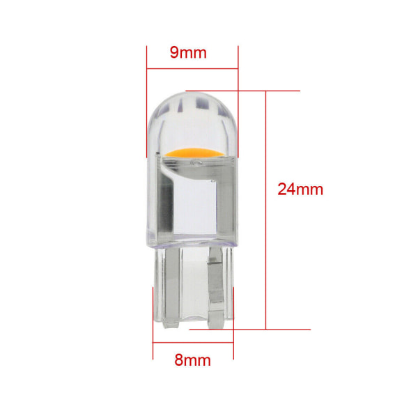 Auton T10 LED COB Amber Wedge Sisätilan Kupu Luku Kartta Polttimo