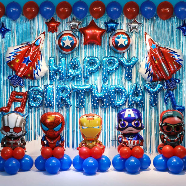 Superhjälte födelsedagsfest dekorationer Barn födelsedagsfest Supplie