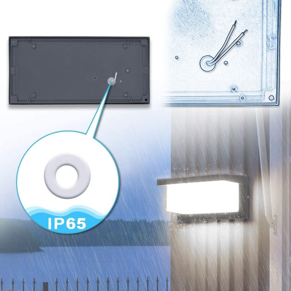 Modern Outdoor LED Vägglampa 18W Vattentät IP65 Antracit Alu