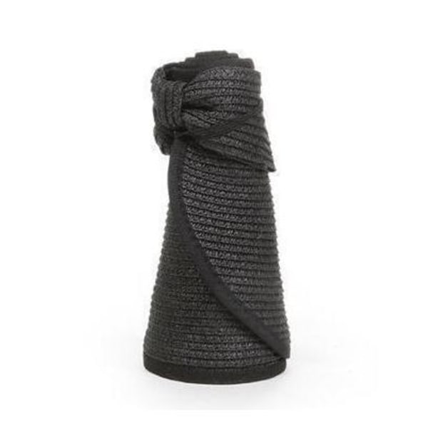 Svart - Sommar Dam Halm Solhatt Strand Solhatt Huvudduk Solhatt Solskydd Andningsbar UV-skydd Hopfällbar Sommar Strand Casual Resa