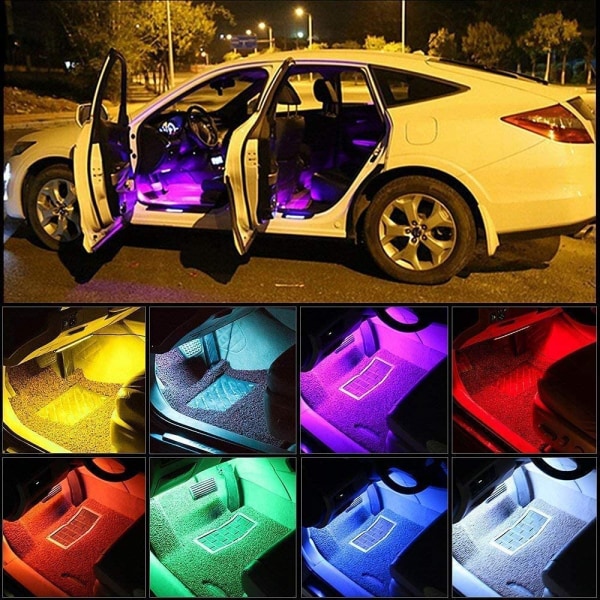 LED-auton sisävalot, 4 in 1 vedenpitävät auton sisävalot,