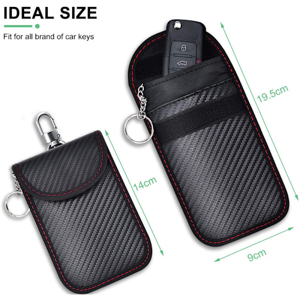 Anti Car Key Case Signal Blocking Faraday Pouch Bag, Set of 2 Si