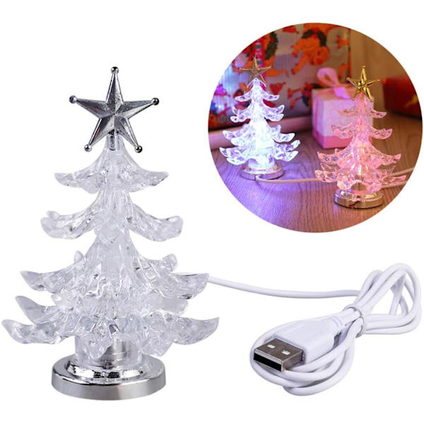 2-pack LED julgransbordlampa, färgglad akryl julgran