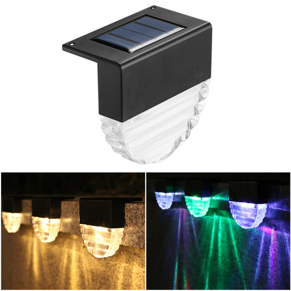 Solar Step Light, 4 stk Solar Patio Lights IP65 Vandtæt med Au