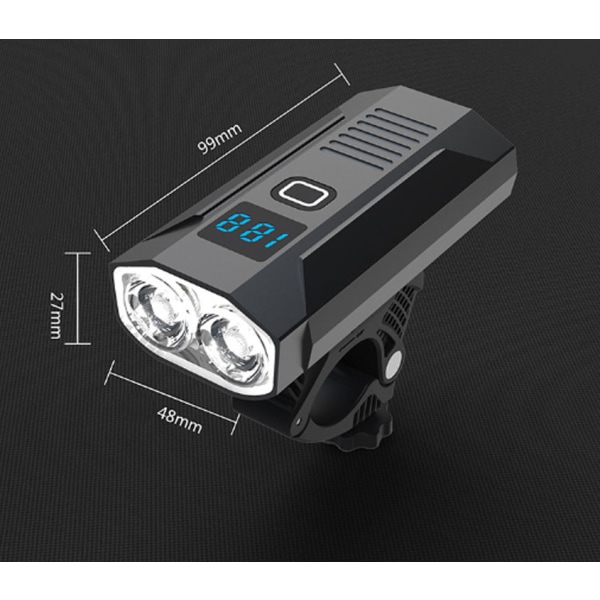 LED-sykkellys USB-oppladbar terrengsykkellys Alt-i-O