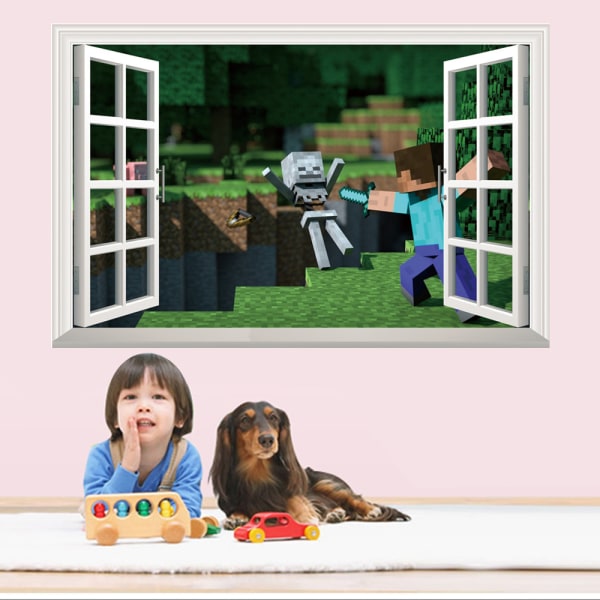 For Minecraft Giant Peel and Stick Wall Decal Cartoon Sticker St