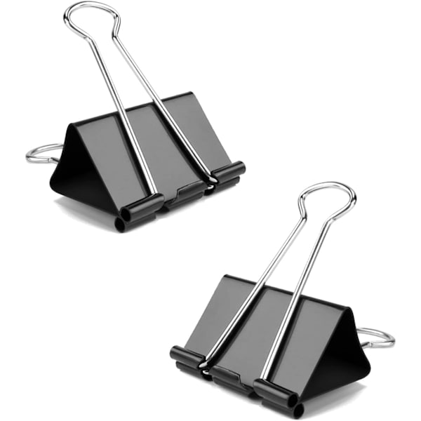 Mellem Binder Clips 1 Tommer Sort 72 PCS, Binder Clips 25mm 1