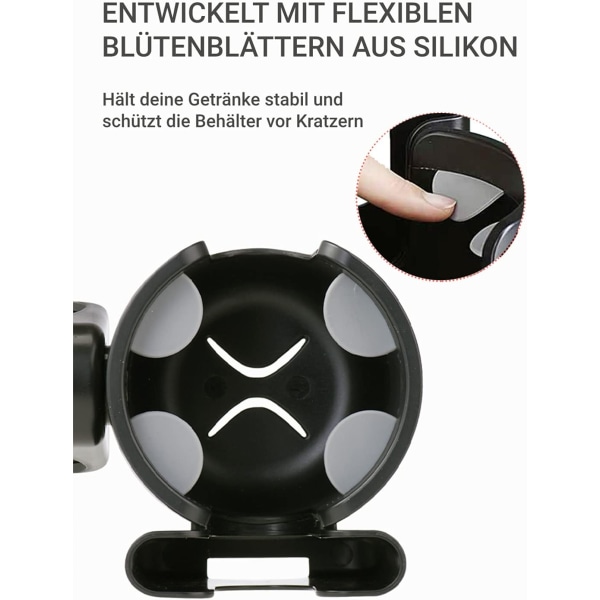 (Sort) Universal Barnevognskopholder med Smartphoneholder, Str