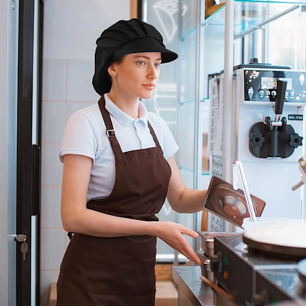 2 kappaletta kokin hattua musta keittiö hiusverkko puoli mesh joustava hengittävä