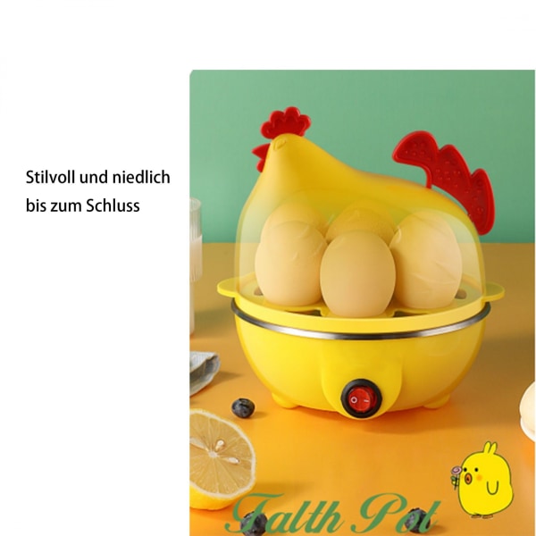Mini äggkokare Frukostmaskin, Äggångare, Små köksapparater, Enknappsomkopplare, Automatisk avstängning, Hem, Trycktyp, Rostfri uppvärmningsplatta, Livsmedelskvalitet PP-plast