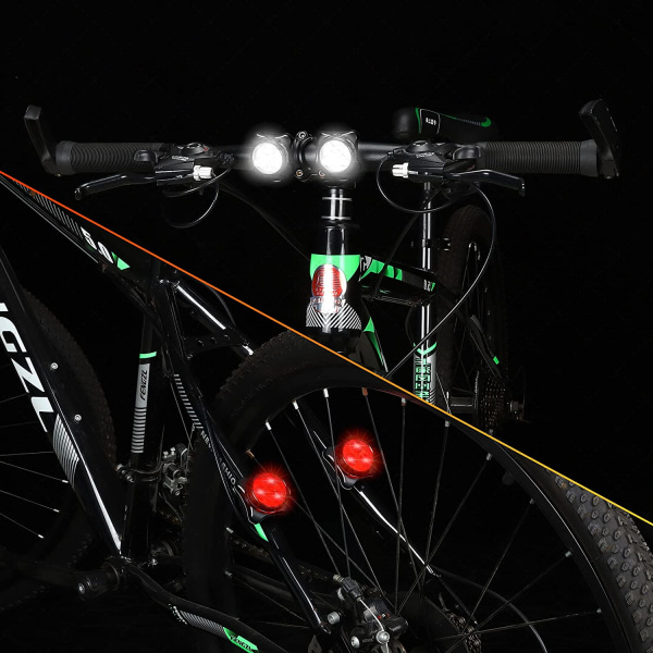 Genopladeligt cykellygtesæt, LED-cykellygter for og bag,