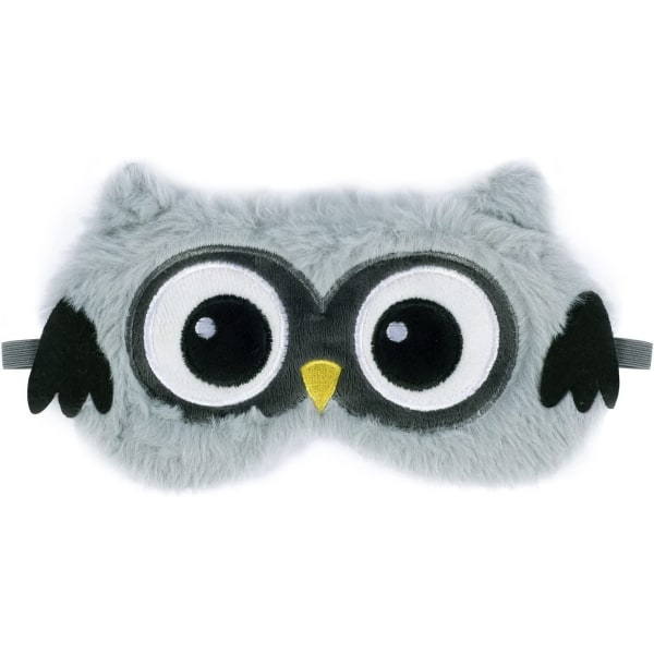 (19 × 11cm, Gray)Plush Sleep Masks, 3D Fluffy Sleep Mask Child C