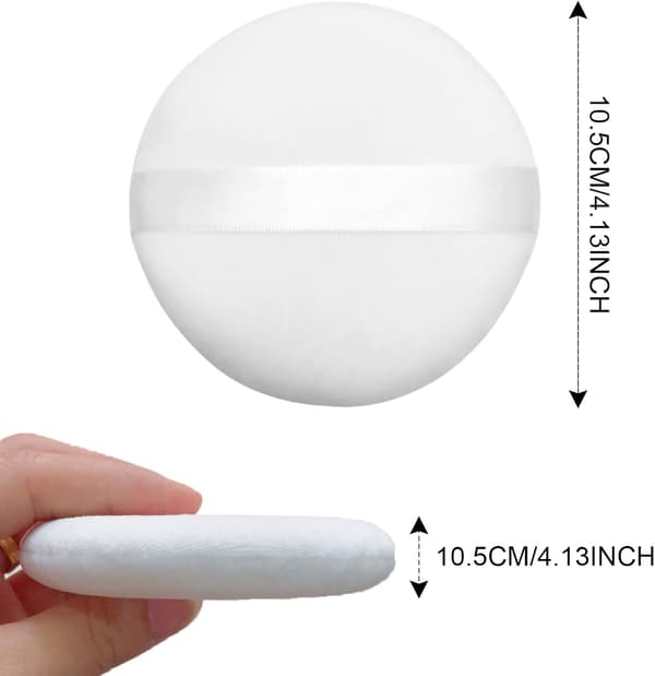 Vit - 4-pack bomullspuder, runda sminkpuffar, löst puder