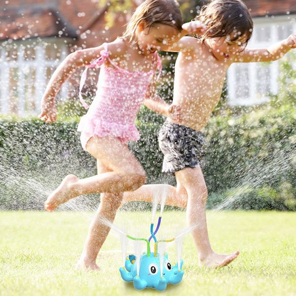 Sprinkler til børn, blæksprutte vandlegetøj med 12 vandudløb O