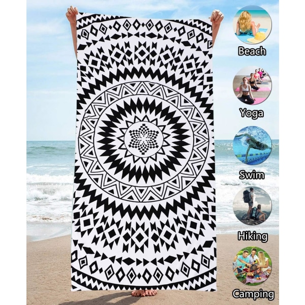Mikrofiber Strandhåndkle Anti Sand Menn Kvinner - L Voksen Strandhåndkle,