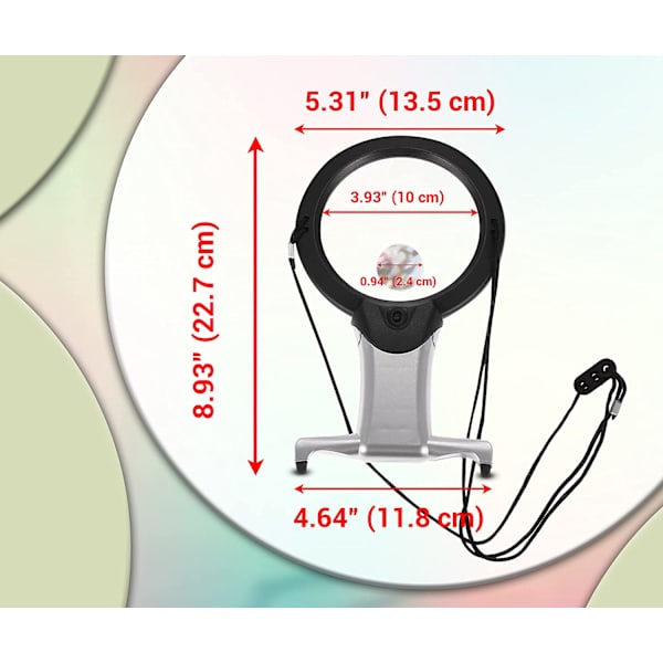 Förstoringsglas med ljus 2 i 1 Handsfree-läslupp