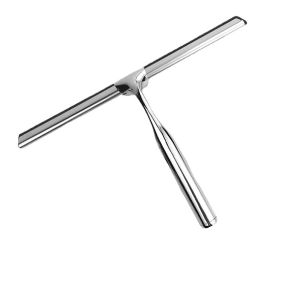 1 stk. 25 cm, sort. Rustfrit brusebadsskraber i rustfrit stål med stærk sugekop