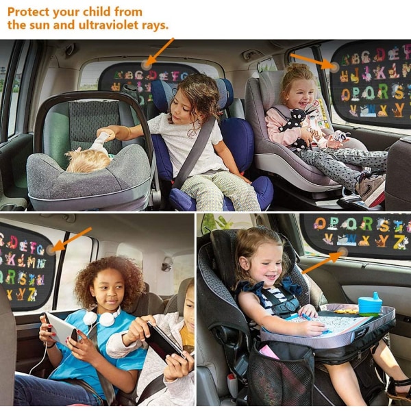 2 st Baby Car Solskydd med UV-skydd, självhäftande bil W