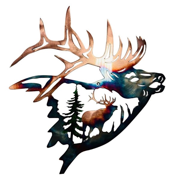 1 st rustik metall älg/anka väggkonst dekorationer lodge jakt de