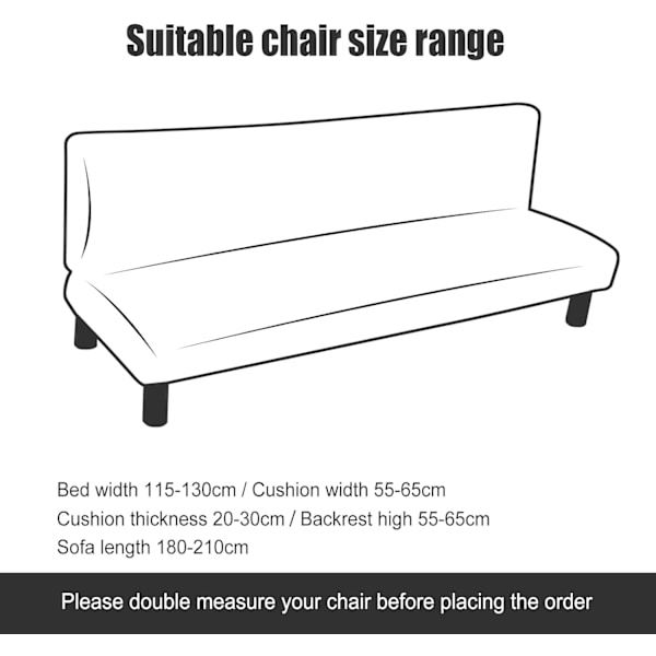 Strækbar armløs sofaovertræk, Universal armløs sofaovertræk Alle dækket folde sofa beskytter, Nem at installere og rengøre, 3 sæder Clic Clac overtræk, Box