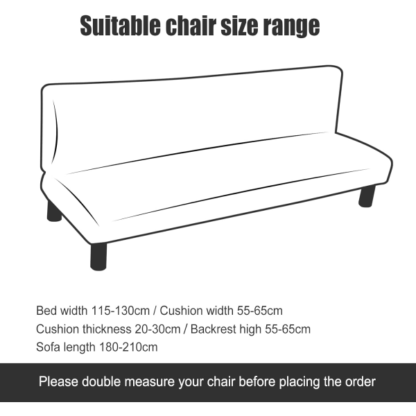 Strækbar armløs sofaovertræk, Universal armløs sofaovertræk Alle dækket folde sofa beskytter, Nem at installere og rengøre, 3 sæder Clic Clac overtræk, Grå