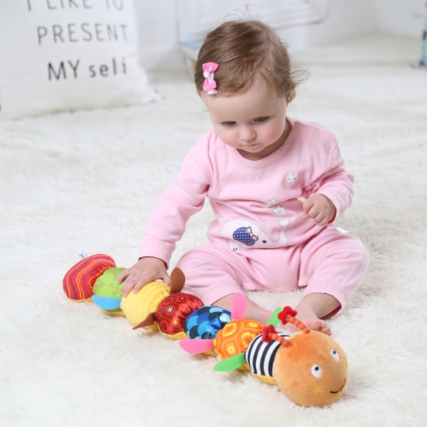 Babylegetøj Musical Caterpillar Multicolor spædbarnslegetøj Crinkle Rattl