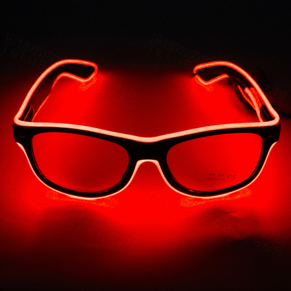 1 lys op briller, blå 4 tilstande LED briller EL tråd neon lys