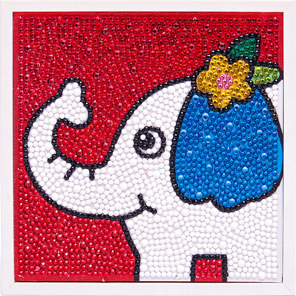En bit baby elefant Diamond Painting Full Kits, DIY 5D Rund