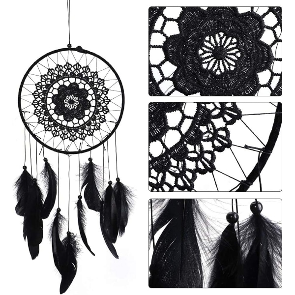 Blue-Dreamcatcher Black, Dream Catcher Dreamcatcher med pärlor en