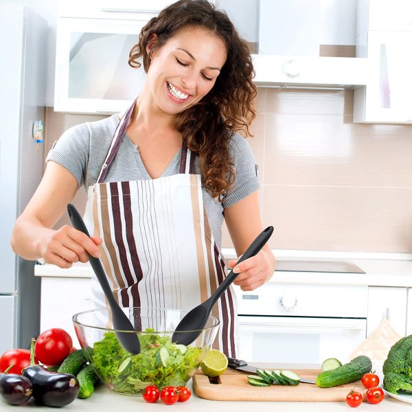 2 stk silikonskjeer, varmebestandige matlagingsskjeer nonstick Ki