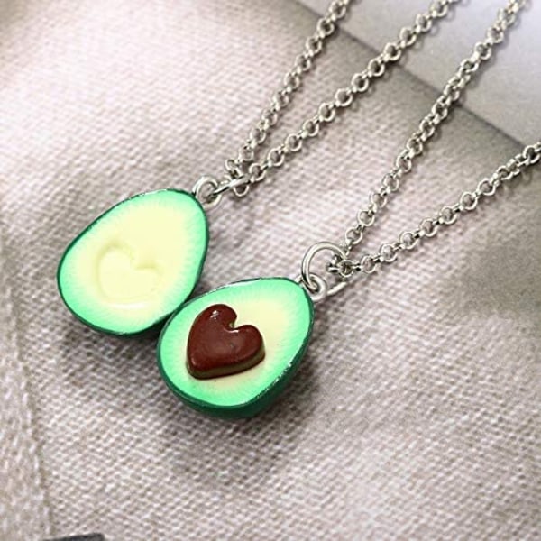 Avocado hjerteformet halskæde som gave til to bedste venner Chr