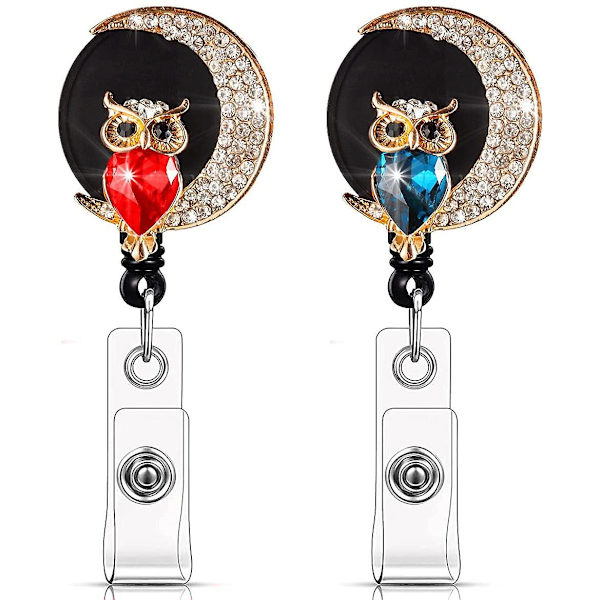 2-pack Retractable Badge Holder Scroll, Adorable Handmade Shiny